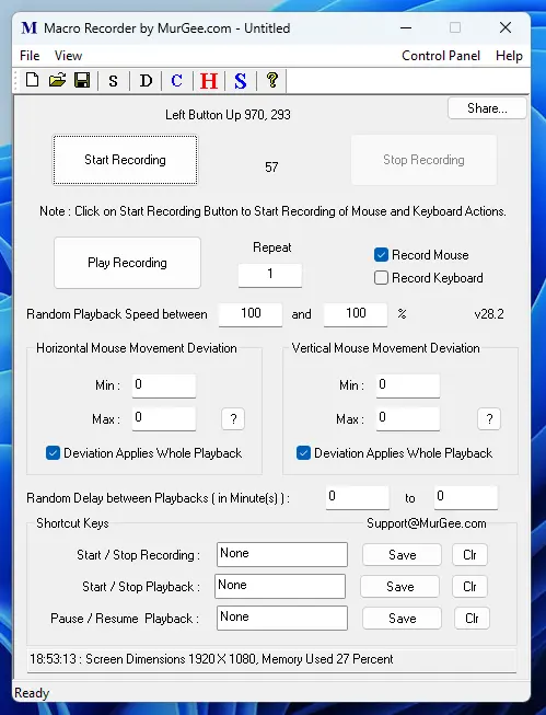 Screenshot of Macro Recorder Captured on Windows 11